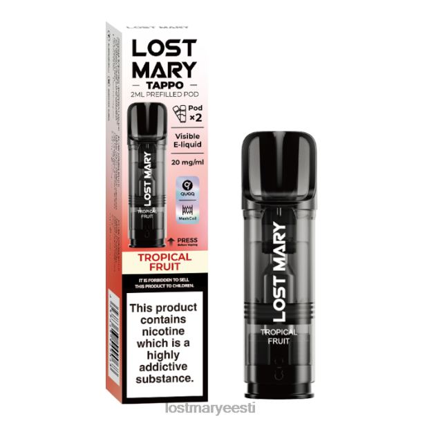 Lost Mary Eesti - kadunud mary tappo eeltäidetud kaunad - 20mg - 2tk troopilised puuviljad 24N60182
