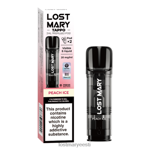 Lost Mary Vape Sale - kadunud mary tappo eeltäidetud kaunad - 20mg - 2tk virsiku jää 24N60180