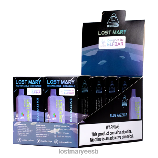 Lost Mary Flavours New - kadunud mary os5000 sinine razz jää 24N6014