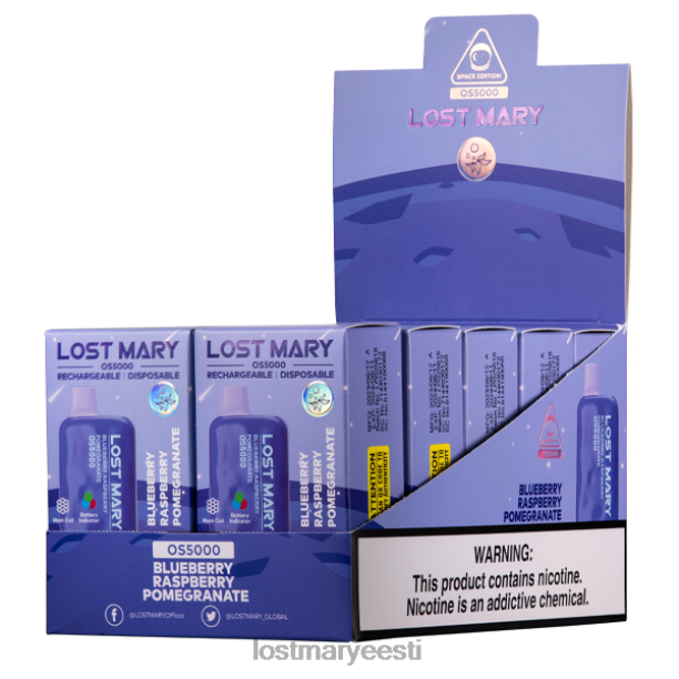 Lost Mary Vape EU - kadunud mary os5000 mustikas vaarikas granaatõun 24N6083