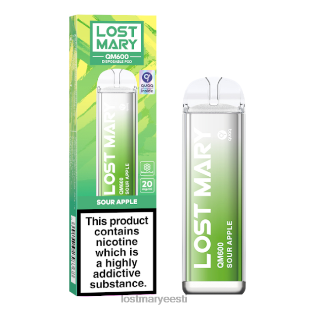 Lost Mary Flavours - kadunud mary qm600 ühekordne vape hapu õun 24N60165