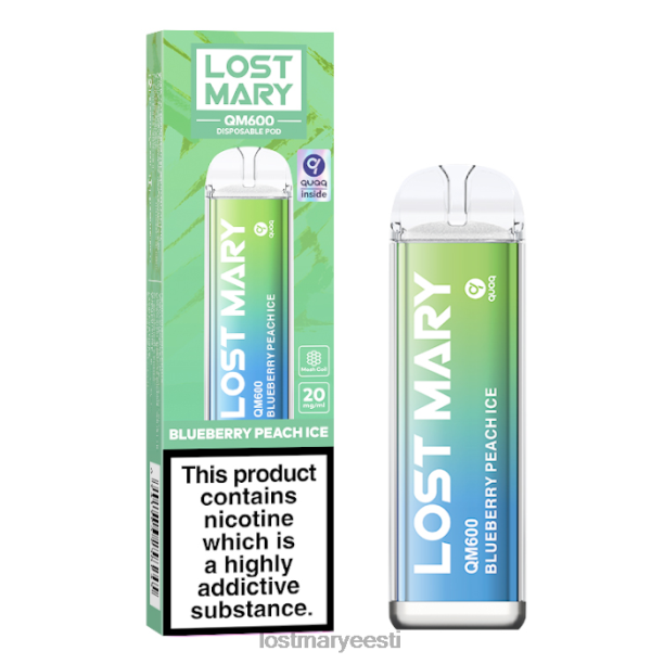 Lost Mary Vape - kadunud mary qm600 ühekordne vape mustika virsiku jää 24N60161